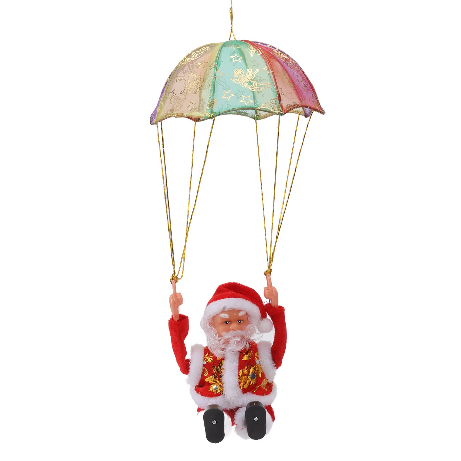Cute Christmas Parachute Santa Claus Figurine Xmas Tree Hanging Decoration Ornament Christmas Party Supplies (Somersault)