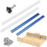 21P Table Saw Sled Kit, Crosscut Sled Kit Miter Bars for Table Saw Runners | Predrilled Holes, 2 Aluminum T-Track, 2 UHMW Miter Bars, Knob and Screws for Tablesaw Woodworking