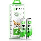 EBL 2800mAh High-Capacity Ni-MH AA Rechargeable Batteries (8-Pack) with Protective Case