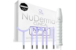 Pure Daily Care NuDerma Clinical Portable Skin Therapy Wand, Machine with 6 Fusion Neon + Argon Wands – Anti Aging - Clarifying - Skin Tightening & Radiance - Wrinkle Reducing