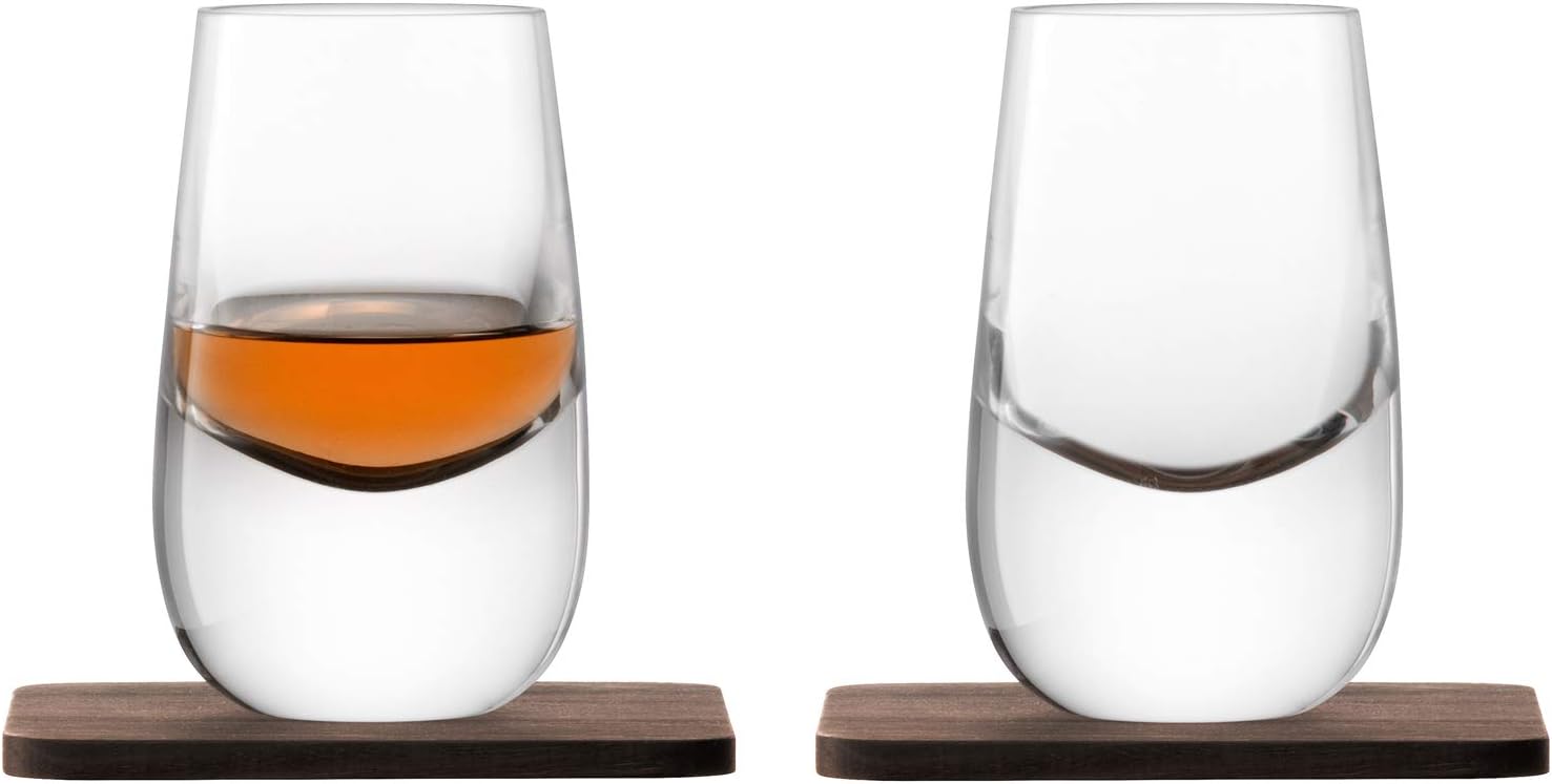 LSA International WH05 Whisky Islay Shot Glass 80ml Clear & Walnut