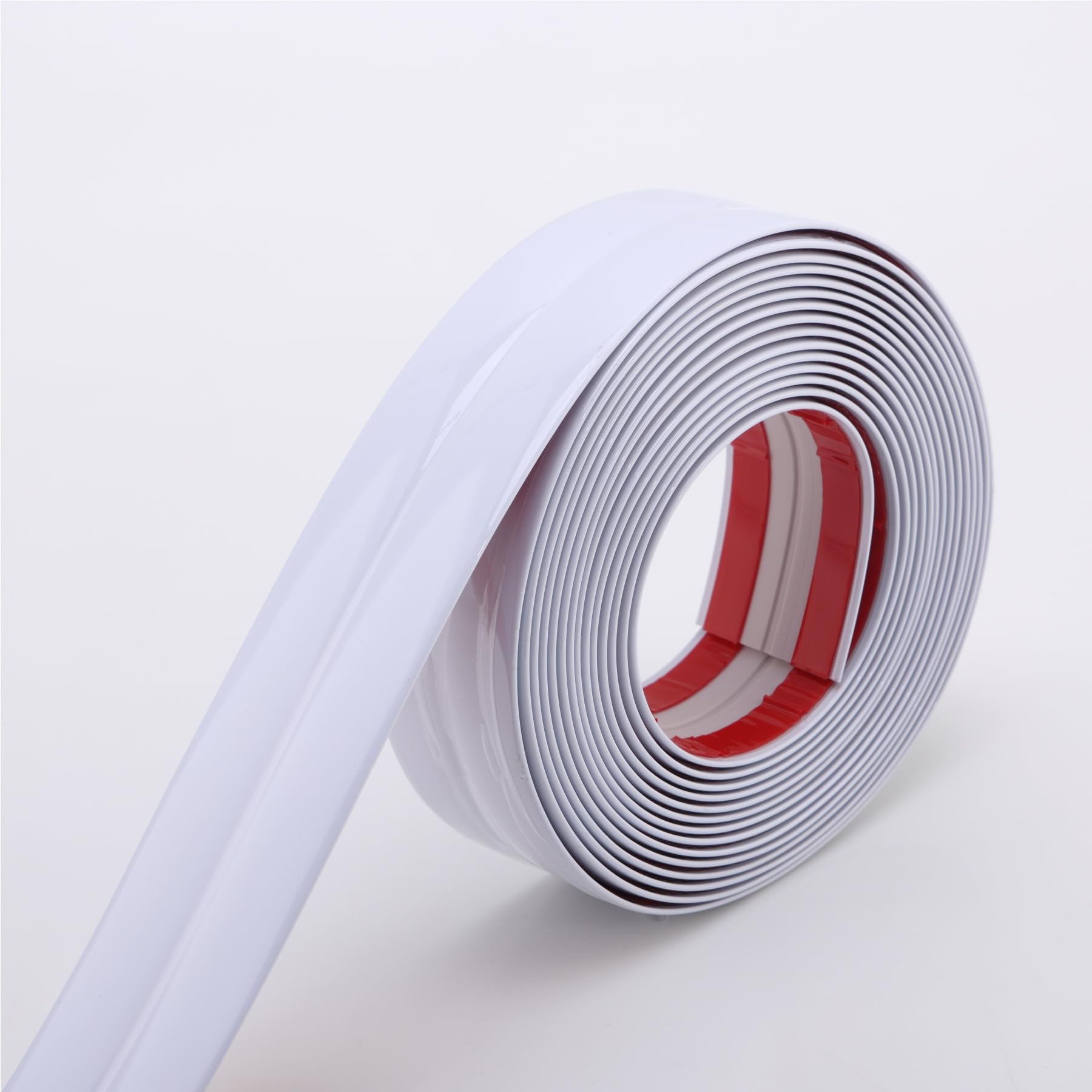 Trimold Shiny White Multifunctional Wall Molding Trim & Corner Guards & Caulk Strip, Apply in Table Edge Door Frame Baseboard for Protection and Decoration, 5m x 4cm