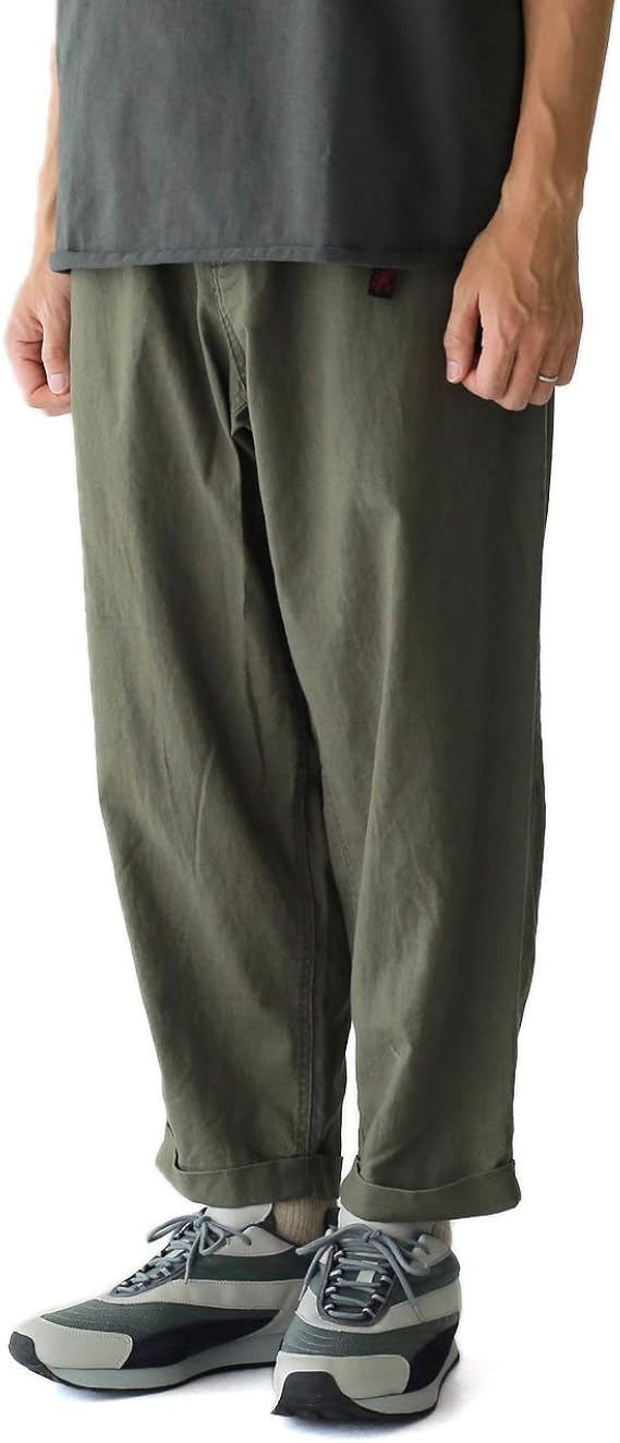 Amazon グラミチ Gramicci リネンコットン リゾート パンツ ワイドシルエット メンズ 春夏 Gmp s031 S Olive ロングパンツ 通販