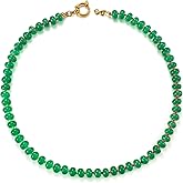 Qitian Beaded Necklace for Women, Colorful Boho Bead Choker Necklace Natural Stone Surfer Beach Necklace