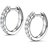 Agvana Valentines Day Gifts Circle of Light 0.13-0.78 Ct. Tw. Lab-Grown Diamond Hoop Earrings in Sterling Silver (D-E Color, VS Clarity) Fine Jewelry for Women Anniversary Birthday Gifts for Her, Size 8-20MM