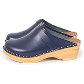 Troentorp Clogs Da Vinci Bastad Slip On Closed Toe Leather Womens Original Swedish Wooden Clogs