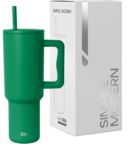 Simple Modern Trek 30 Oz Tumbler With Handle & Straw Lid | Insulated Stainless Steel Travel Mug, Chartreuse
