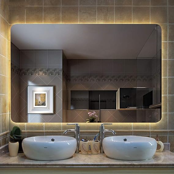 WEHOLY An der Wand montierte Kosmetikspiegel mit Lichtspiegel