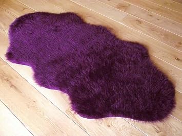 Kunstfell Teppich Im Stil Eines Lammfells Lila Violett 70cm X