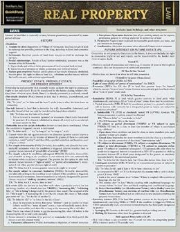 Real Property: A Quickstudy Laminated Law Reference & Bar Exam Study Guide Real Property: A Quickstudy Laminated Law Reference & Bar Exam Study Guide