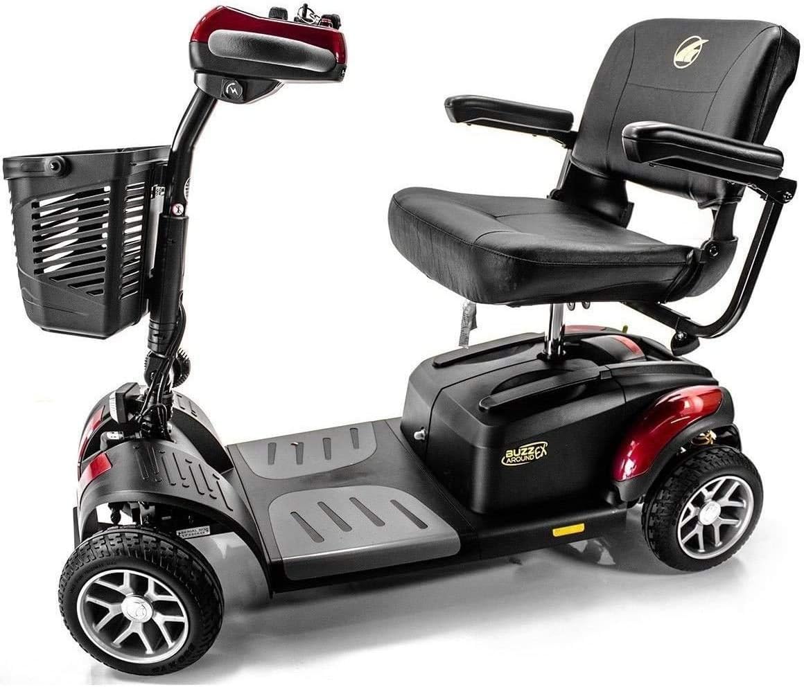 BUZZAROUND EX Extreme 4-Wheel Heavy Duty Long Range Travel Scooter, Red, 18-Inch Seat: Health & Personal Care