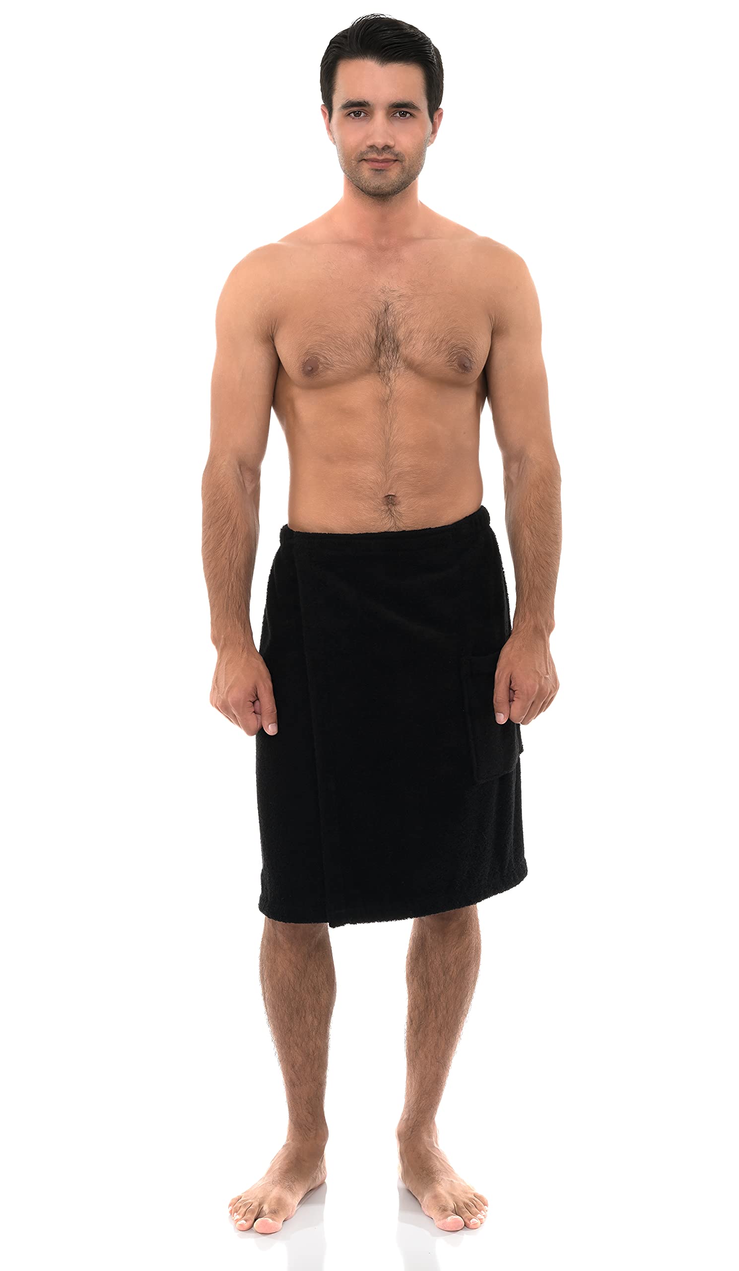 TowelSelections Mens Shower Wrap Adjustable Cotton