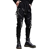 MOKEWEN Men's Street Wear Techwear Cyberpunk Ankle Casual Jogger Cargo Harem Pants with Pocket