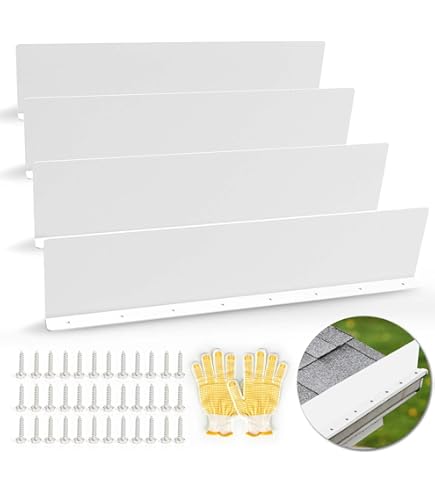 BJADE'S Gutter Valley Splash Guard,6 Pcs Aluminum Roof Valley Splash Shield Gutter Guard For Straightflat Roofscorner10 Inch Each 2