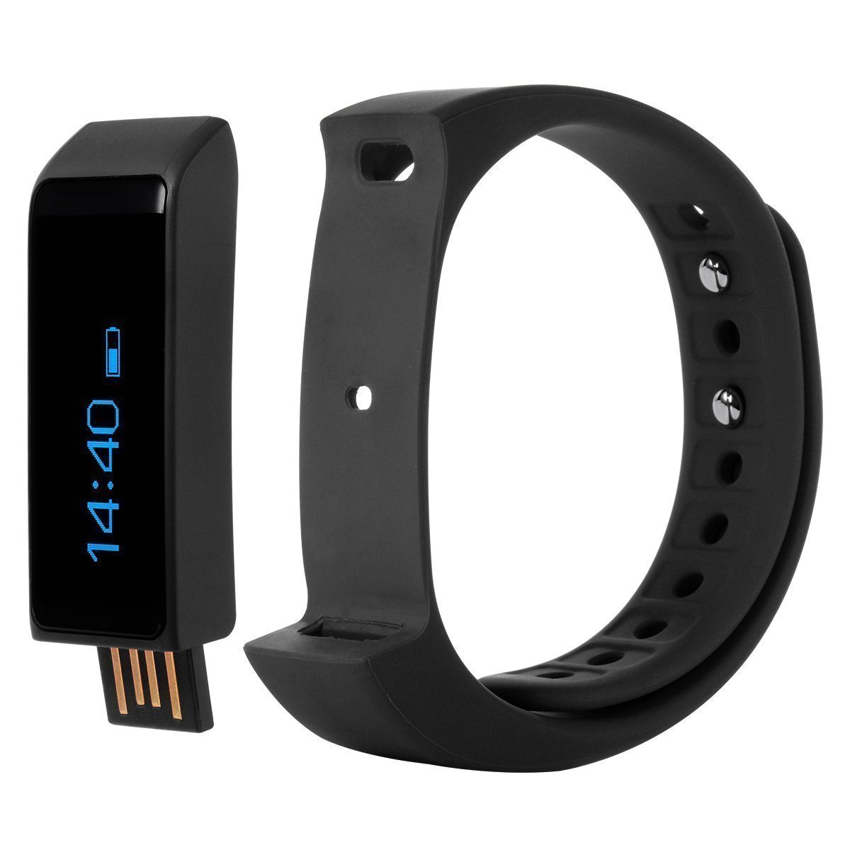 Tigerhu Smart Plus Wristband Armband Smart Fitness Tracker mit Schlaf-Monitor, Bluetooth 4.0, Sport Schrittzähler Activity Tracker mit Alarm/ Step Tracker/ Kalorienzähler/ Sleep Tracker für Android, iPhone IOS.
