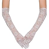 Floral Lace Long Gloves, Lace Gloves for Women, Long Floral Wedding Glove for Bride Glove Elbow Length