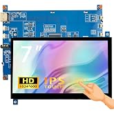 7 Inch HDMI Display Monitor 1024x600 IPS Screen with Capacitive Touch- Portable HD Monitor for Raspberry Pi, PC, Laptop, DIY Projects w/Micro USB Power, Mounting Holes &amp; Adjustable Brightness
