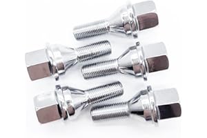 Yumfugu Pack-5 Car Wheel Lug Bolts, M12x1.25 Wheel Studs, 26mm Shank 19mm Hex 2.4In Length Studs Set, Compatible with Jeep Cherokee, Liberty, Renegade, Compass (Silver)