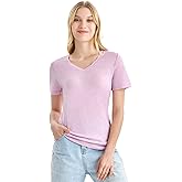Merino Protect 100% Merino Wool V Neck T-Shirt for Women Short Sleeve Base Layers Odor Resistance Tops for Outdoor Hiking