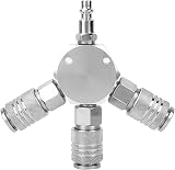 Fafeicy 1/4'' F-NPT 3 Way Pneumatic Quick Connector Manifold Air Hose Splitter view 6