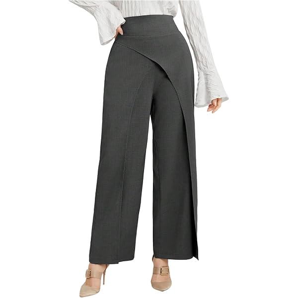 Amazon.com: HGps8w Asymmetrical Dress Pants for Women High Waisted Chic  Irregular Tailored Design Business Casual Long Work Trousers : Clothing,  Shoes & Jewelry