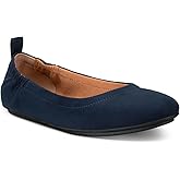 SUN STONE Womens Navy Pull Tab Cushioned Stretch Lucia Round Toe Slip On Flats Shoes 11 M