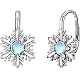 POTOPYY Sterling Silver Sunflwoer/Snowflake Leverback Earrings Drop Dangle Jewelry for Women