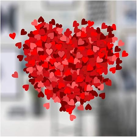 Adesivo Statico Per Finestra Con Cuore Formato Da Cuori Adesivi Per Finestra Stickers4 Per San Valentino Small Amazon It Casa E Cucina