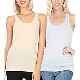 Zenana Women's Plain Solid Color Ribbed Racerback Tank Top Shirt Plus Sizes