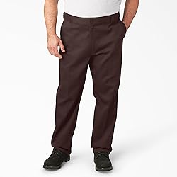 Dickies Mens 874 Flex Work Pants, Dark Brown, 36W x