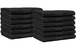 鶹 Basics Fade-Resistant Cotton Washcloth - 12-Pack, Black