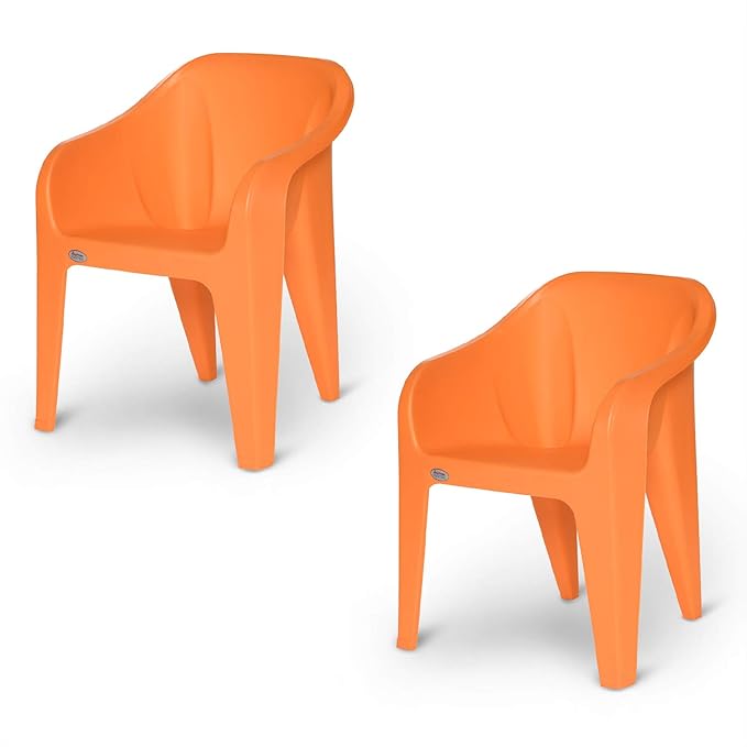 Supreme Futura Plastic Chair (Orange, Set of 2)