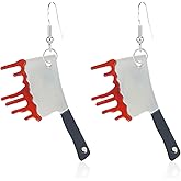 Funny Acrylic Horror Bloody Knife Dangle Earrings Halloween Thriller Kitchen Knife Drop Earrings for Women