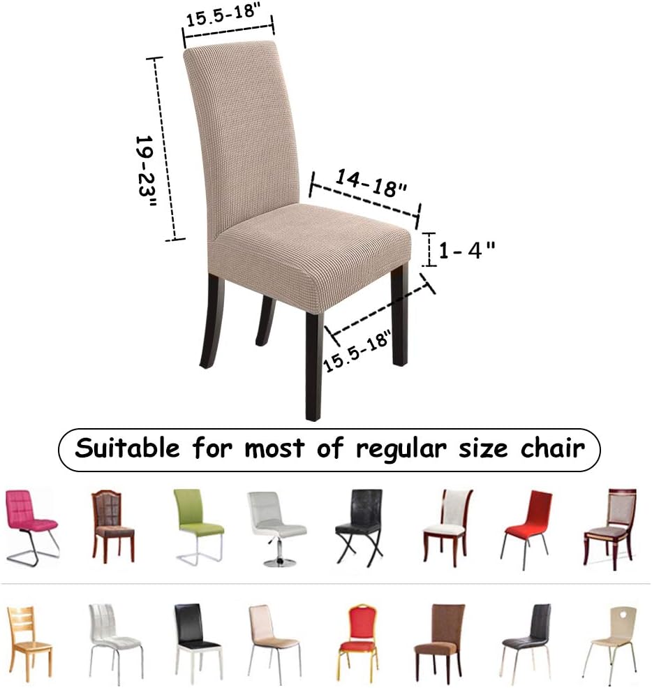 NORTHERN BROTHERS Dining Room Chair Slipcovers Dining Chair Covers Parsons Chair Slipcover Stretch Chair Covers for Dining Room Set of 4,Khaki: Home & Kitchen