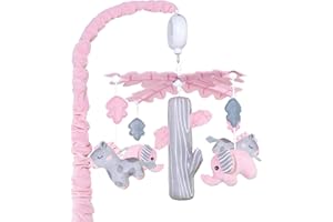 Upgraded Blublu Park Baby Mobile for Crib with Music, Baby Crib Mobile with Hanging Rotating Toys Woodland Nursery Decor for Newborn Baby Boys Girls, Digital Music Box with 35 lullabies(Elephant)