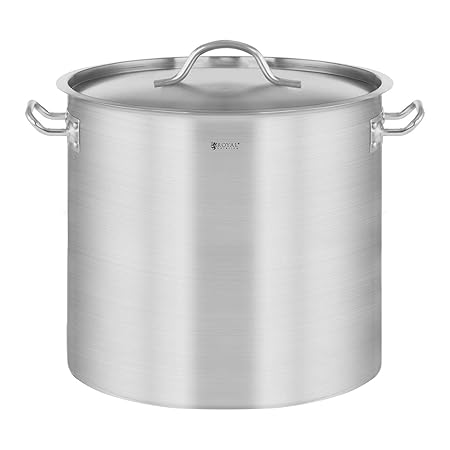 Royal Catering Edelstahltopf Induktion Kochtopf RCST-25E3 (25 L, Bodendicke 6 mm, Edelstahl)