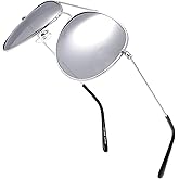 The Fresh Classic Metal Frame Mirror Lens Aviator Sunglasses with Gift Box