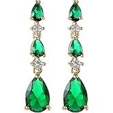Rosslyons Elegant Crystal Drop Earrings Rhinestone Teardrop Dangle Earrings Bridal Prom Trendy Jewelry for Holiday Party Daily Wear