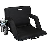 XGEAR Bleacher Chairs with Back and Cushion Extra Thick Padded Cushion Chair Back and Armrest Support， Water Resistant and Li