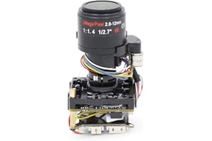 Quanmin H.265+ 5MP IP Camera Module PCB Board 4K HD 1944P SC5239 CMOS +Hi3516D with RJ45+DC Cable 4X Motorized Lens Auto-Zoom Iris Motorized 2.8-12mm Lens Support Onvif CMS P2P