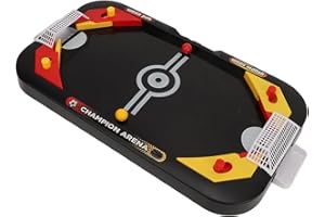 Asixxsix Hockey Table Game, 2 in 1 Mini Air Hockey Table Portable Sports Tabletop Game with Mini, Fun Desktop Puck Toy for Ki
