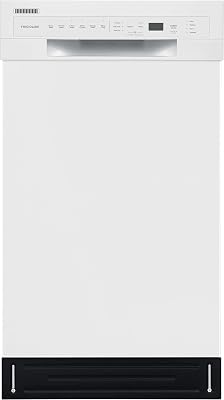Frigidaire 18 in. ADA Compact Front Control Dishwasher in White with Dual Spray Arms, 52 dBA, includes room-of-choice delivery