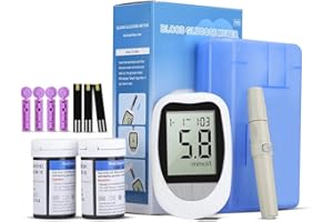 Blood Glucose Monitor Landing device Kit with 100 Strips and 100 Lancets, Proudly Canadian Accurate Blood Sugar Monitor Testi