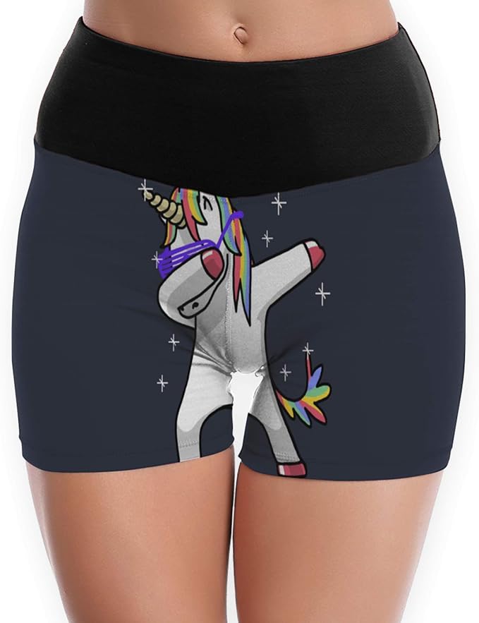 Dabbing Unicorn Rainbow Girls Tummy Control