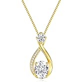 geweio 1.5CT Moissanite Infinity Pendant Necklace in Gift Box|Anniversary Wedding Gifts for Women Wife Her|S925 Sterling Silver 18K White Gold/Gold Filled|Jewelry for Birthday Christmas Valentines Day