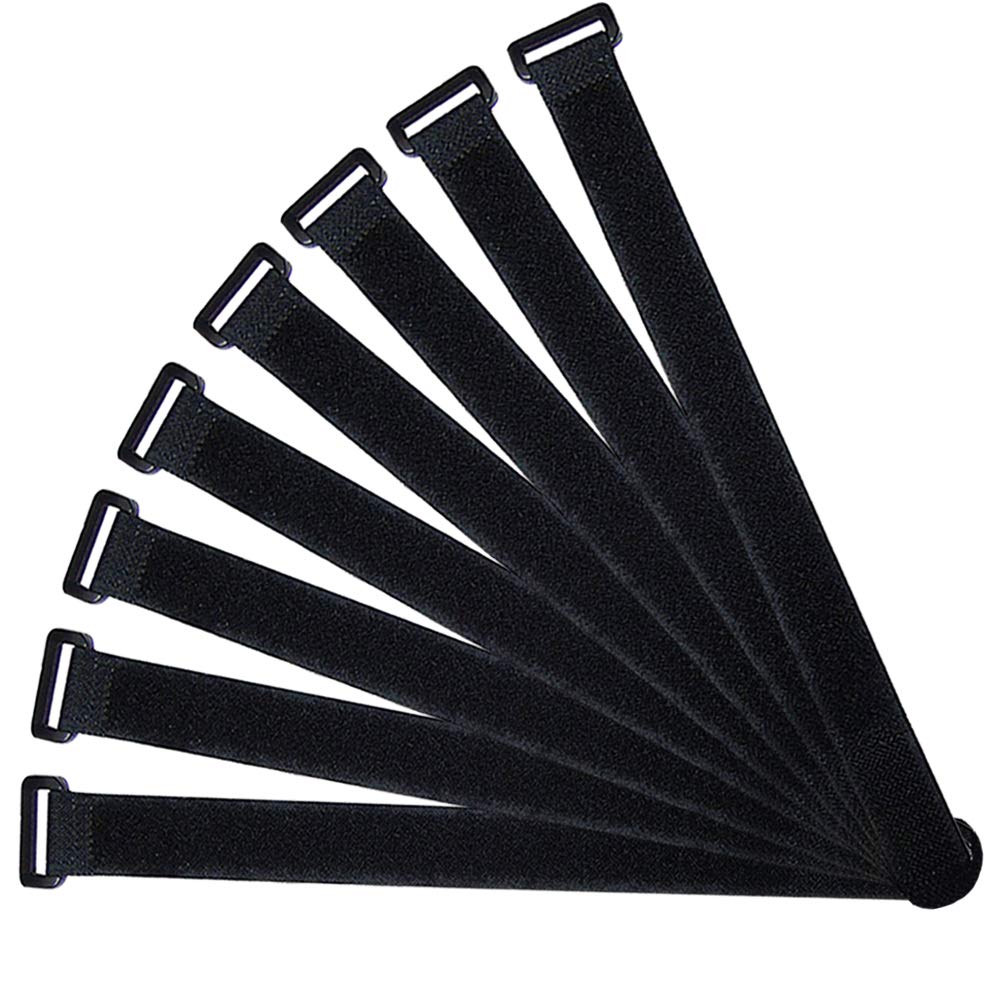 QitinDasen 20 Pieces 40 X 2 cm Nylon Cable Ties, Reusable Cable Straps, Adjustable Hook and Loop Cinch Straps, Multipurpose Wire Organizer (Black)