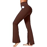 BRXL 30" Flare Leggings for Women No Front Seam High Waist Tummy Control Mini Flared Workout Yoga Pants Pockets
