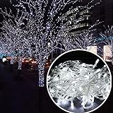 Autolizer 200 LED White Fairy String Lights Lamp for Xmas Tree Holiday Wedding Party Decoration Halloween Showcase Displays Restaurant or Bar and Home Garden - Control up to 8 Modes