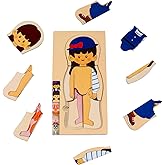 My Body Parts Puzzle for Toddlers Girls Boys Wooden Anatomy Puzzle 3-8 Years Old Preschool Learning Game Human Body Skeleton 