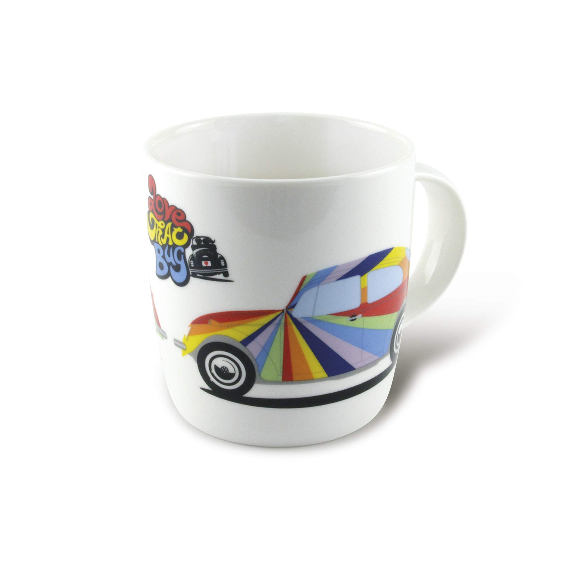 BRISA VW Collection - Volkswagen Beetle Coffee-Tea-Mug-Cup for Home, Camping & Outdoor (Stripes)